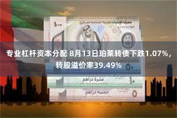 专业杠杆资本分配 8月13日珀莱转债下跌1.07%，转股溢价率39.49%