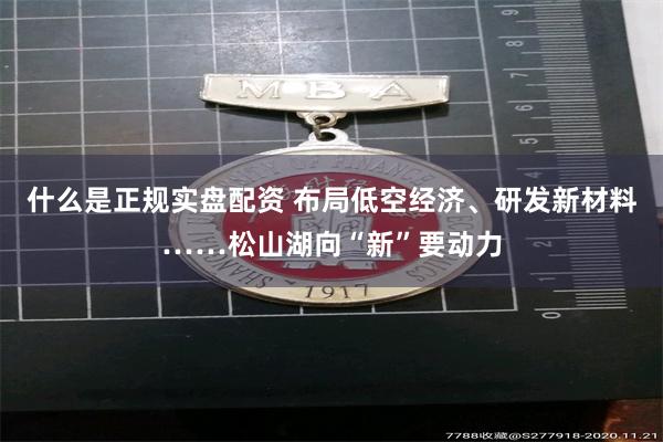 什么是正规实盘配资 布局低空经济、研发新材料……松山湖向“新”要动力