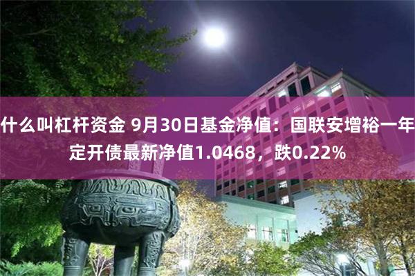 什么叫杠杆资金 9月30日基金净值：国联安增裕一年定开债最新净值1.0468，跌0.22%