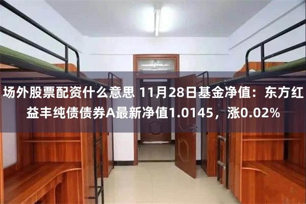 场外股票配资什么意思 11月28日基金净值：东方红益丰纯债债券A最新净值1.0145，涨0.02%