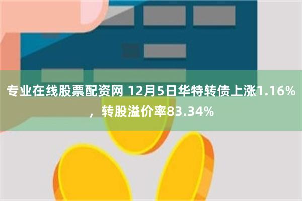 专业在线股票配资网 12月5日华特转债上涨1.16%，转股溢价率83.34%