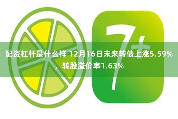 配资杠杆是什么样 12月16日未来转债上涨5.59%，转股溢价率1.63%