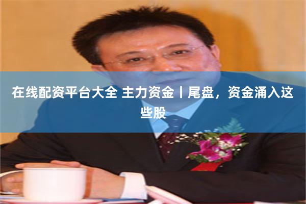 在线配资平台大全 主力资金丨尾盘，资金涌入这些股